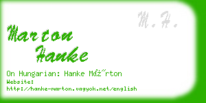 marton hanke business card